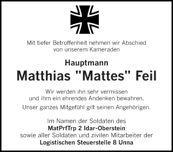 Todesanzeige von Matthias Feil von trierischer_volksfreund